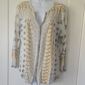 Lucky Brand Patterned Button Up Long Sleeve